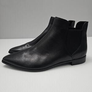 NEW Cole Haan Hara Ankle Bootie Womens 8 Black Leather Pointed Toe Chelsea Sleek